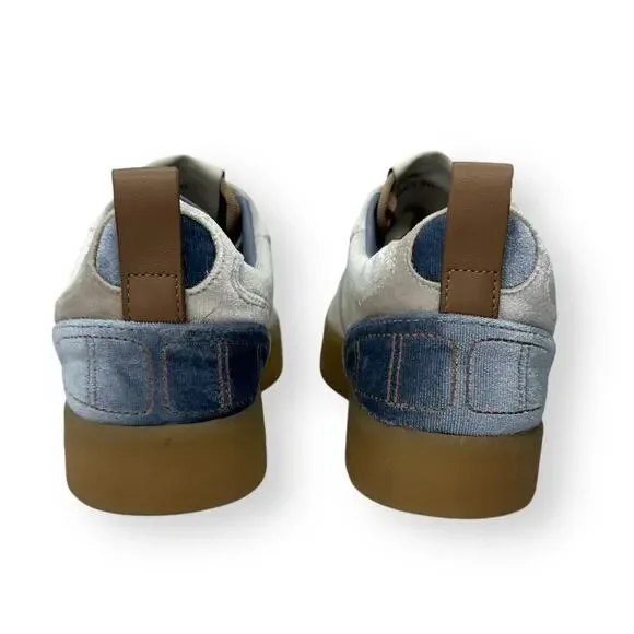 Steve Madden Women's Tucker Platform Sneaker Size 8.5 White Blue Velvet Velour - Picture 6 of 11